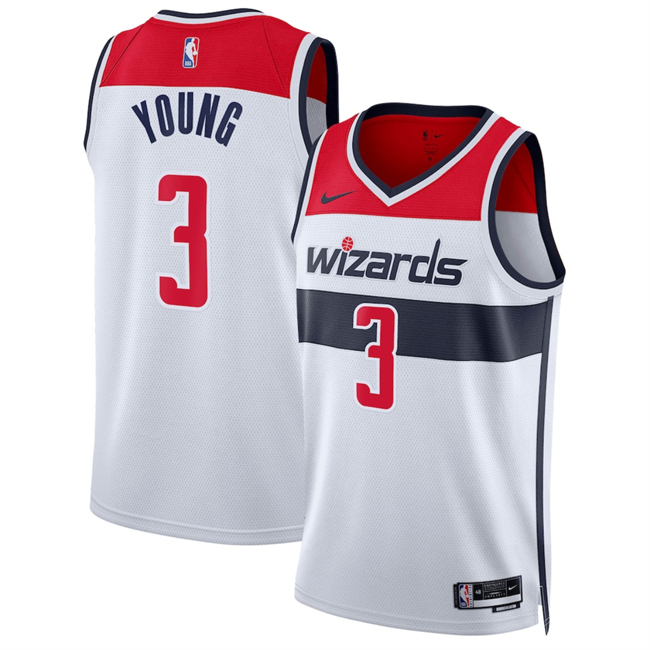 Men's Washington Wizards #3 CJ McCollum White Association Edition Stitched Basketball Jersey